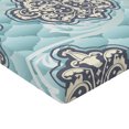 thumbnail image 2 of Ambesonne Victorian Fitted Sheet, Rococo Era Designs, Full Size, Pale Blue Ivory, 2 of 3