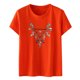 thumbnail image 3 of Fiudx Ofertas Flash Del Día Solo En Línea Blusa de Manga Corta con Cuello Redondo y Estampado a La Moda para Mujer, 3 of 4