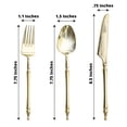 thumbnail image 3 of BalsaCircle 24 Gold Disposable Plastic Cutlery Roman Column Handle Spoon Fork and Knife Set Party Decorations, 3 of 8