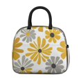 thumbnail image 2 of Obrewu Yellow and Gray Pioneer Flower Lunch Bag for Adult, Insulated, Leakproof, Oxford Cloth, 2 of 7