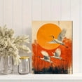 thumbnail image 2 of UXIEQU 12x16 Inch 2D Flat Yellow Flying Cranes Wall Art Japanese Sun Moon Japandi Living Room Decor, 2 of 8