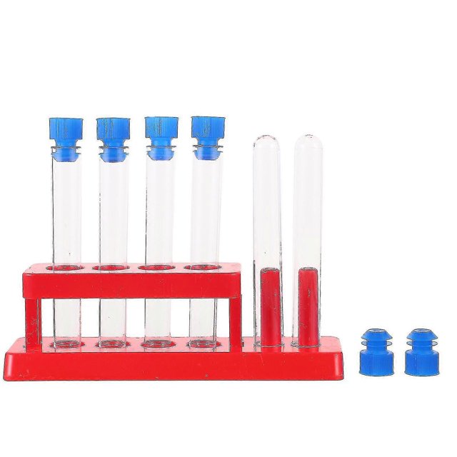 1 Set Plastic Test Tubes Droppers With Caps Test Tube Rack Kit Kids Test Tube Set Banmo