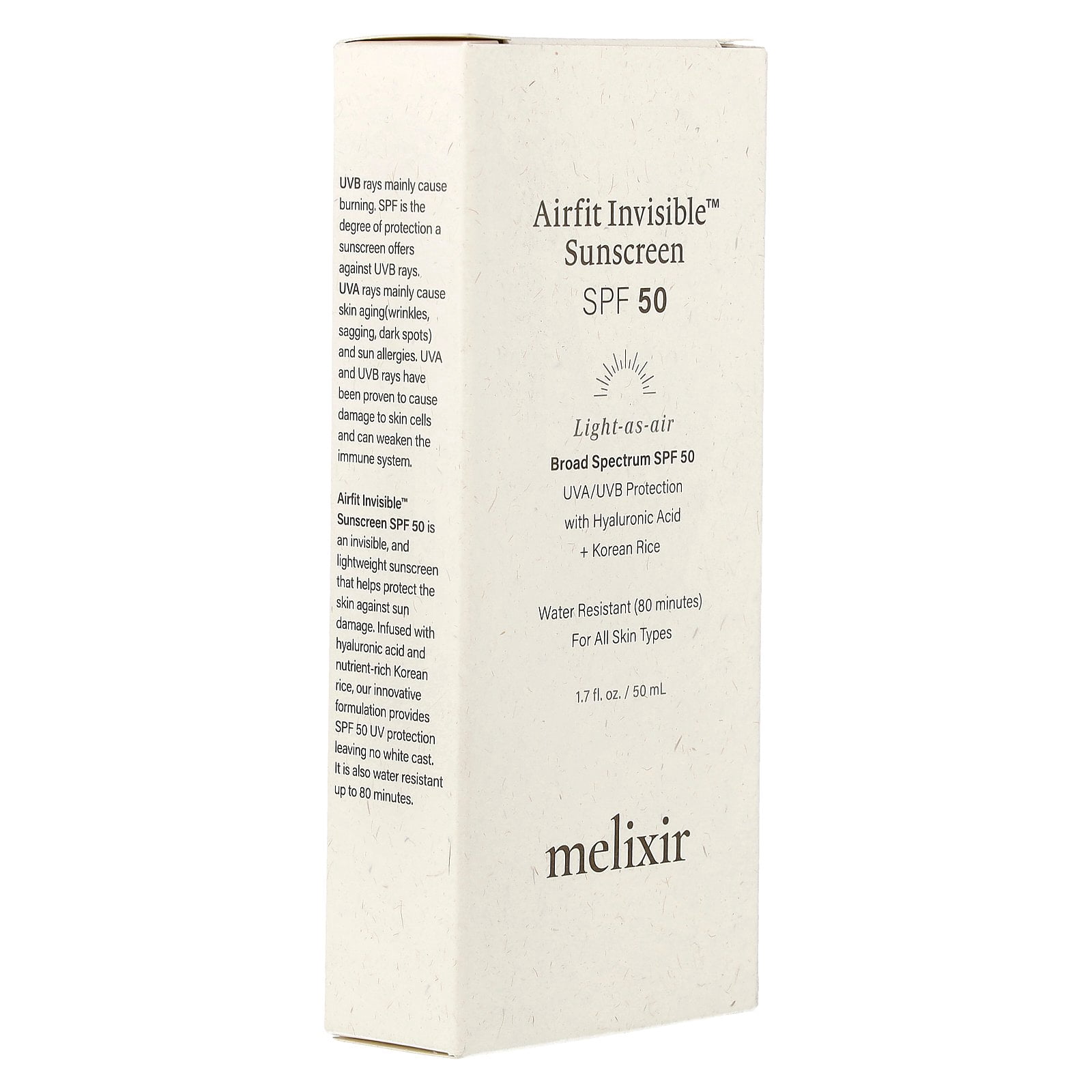 Melixir Airfit Invisible™ Sunscreen SPF 50, Broad Spectrum Korean
