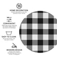 thumbnail image 3 of Honeii White And Black Plaid print Leather Coaster Set of 4, ideal for safeguarding your furniture from drinks spills and effortless cleanup-Round Shape, 3 of 6
