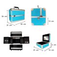 thumbnail image 3 of Cosmetiquera Neceser Profesional Azul Con Brillos Importadora La Merced Organizador Portátil PVC Aluminio, 3 of 7