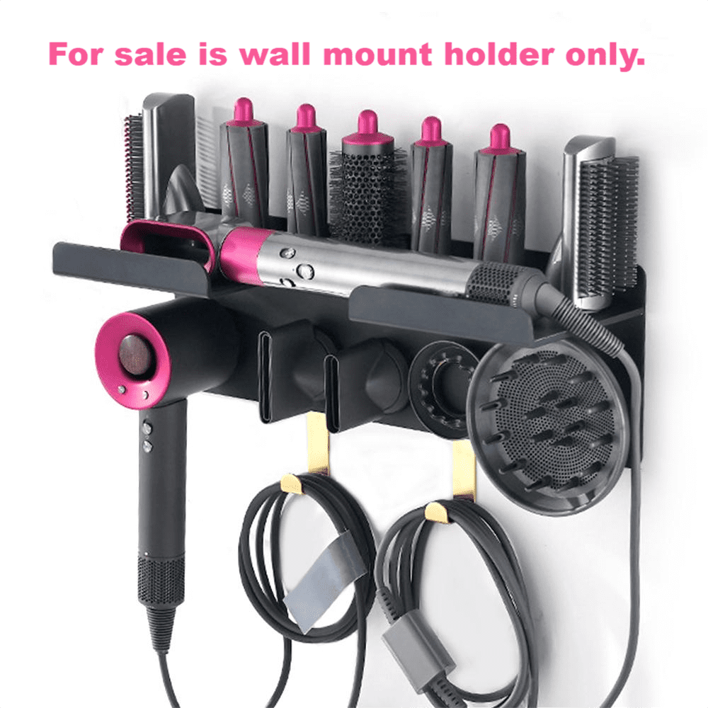 LandHope Wall Mount Holder,Compatible with Dyson Airwrap Styler Supersonic Hair Dryer & Accessories for Home Hair Adhesive to Install,Black - Walmart.com