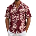 thumbnail image 2 of COSFO Hawaiian Mens Button Up Shirt Short Sleeve Beach Casual Button Down Shirts Loose Fit with Pocket Vacation Collared Men Shirts M, 2 of 5