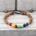 thumbnail image 4 of HOOUN Fashion Men's 8MM Multilayer Wooden Beaded Elasticity Charm Women's Bracelets-040-6, 4 of 4