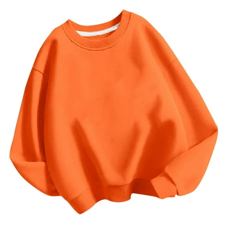 

Hngshg Girls Boys Sweatshirts Long Sleeve Crewneck Pullover Sweatshirts Kids Fall Winter Casual plain Tops