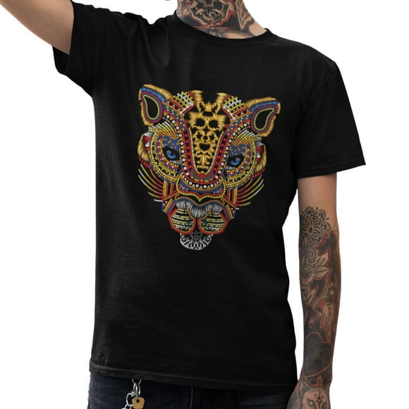 Playera Jaguar Huichol Moda Animal Caballero Once Playera manga corta