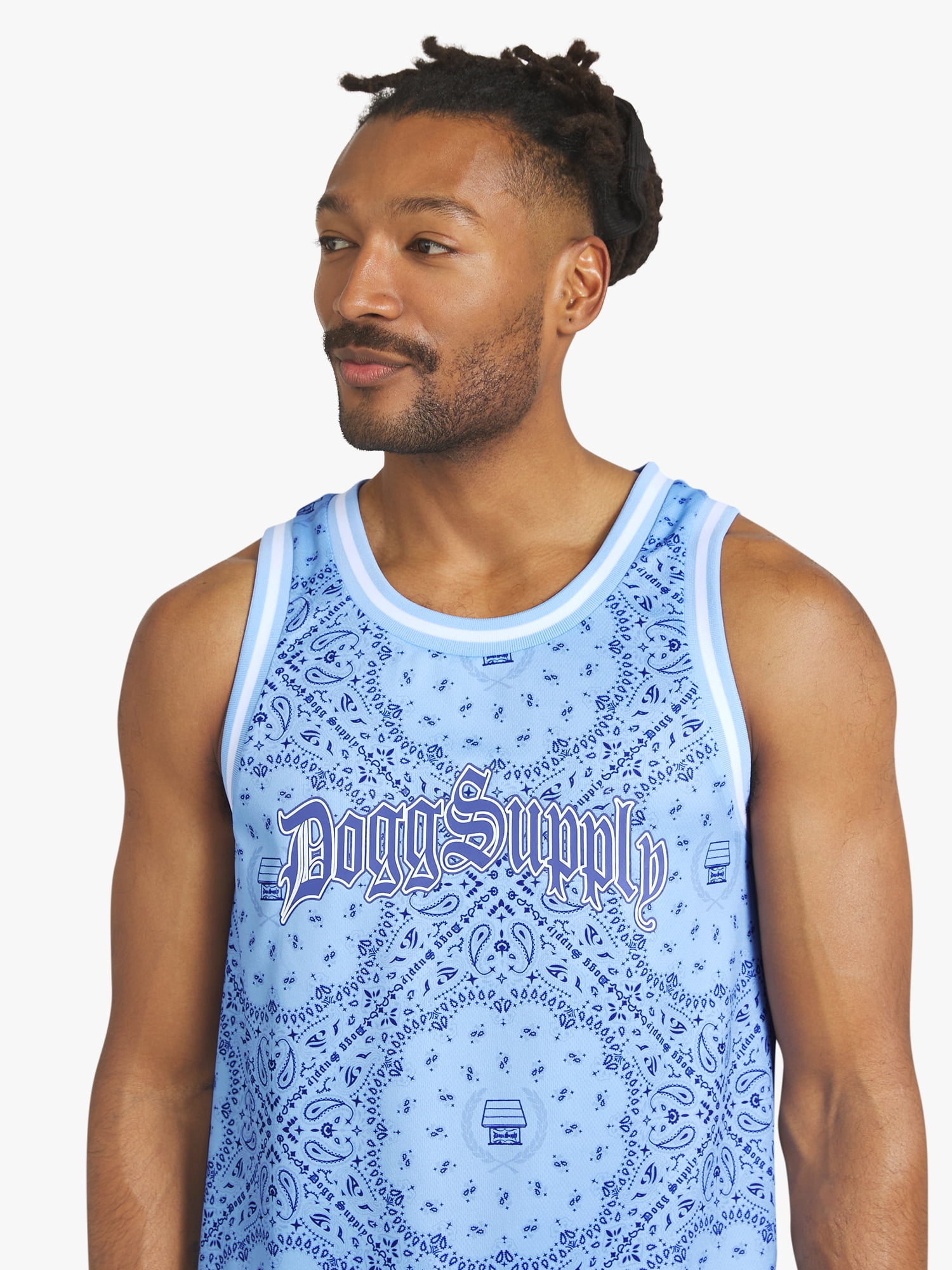 Dogg Supply by Snoop Dogg Big Men's Bandana Print Mesh Tank, Sizes 4XL - 5XL