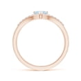 thumbnail image 2 of Angara Natural 0.35 Ct. Aquamarine with Diamond Heart Ring in 14K Rose Gold for Women (Ring Size: 3.5), 2 of 9