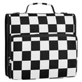 thumbnail image 2 of ALAZA Zipper Binder White and Black Checkered Grid Art Pattern 3 Ring Trapper Keeper File Folder Organizer Bag, 2 of 8