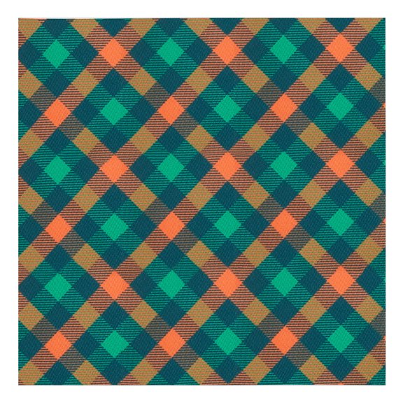 Jacob Alexander Men's Diagonal Checkered Plaid Pocket Square Handkerchief Hanky - Green Orange