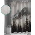 thumbnail image 4 of Mountains Forest Shower Curtain, 72" x 72", Nature Landscape Fog Cloud Waterproof Bathroom Curtain Washable Shower Curtain Set with 12 Hooks, 4 of 6