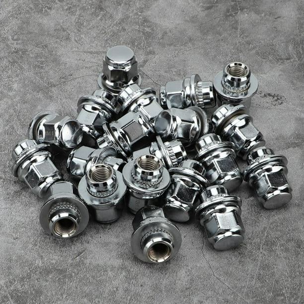Tuerca de neumático, 1,18x1,5 pulgadas de alta resistencia 20 unids/set 11mm tuerca de rueda de rosca interior de acero para reemplazo de coche para Avalon Camry 2001-2016 LHCER Descripción de la referencia