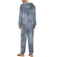 thumbnail image 6 of Abstract Blue Crackled Texture Unisex Adult Onesie Pajamas with Pockets for Women Men Hooded Loungewear, 6 of 8