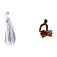 thumbnail image 1 of Figura de escritorio,Estatua de niña linda para escritorio,adorno nórdico moderno,Figura de niña en la oficina,porche,dormitorio o sala de estar.,Figura del pensador abstracto,Estatua de, 1 of 8