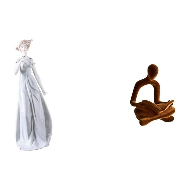 Figura de escritorio,Estatua de niña linda para escritorio,adorno nórdico moderno,Figura de niña en la oficina,porche,dormitorio o sala de estar.,Figura del pensador abstracto,Estatua de