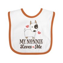Inktastic Nonnie Loves Me Grandchild Dog Boys or Girls Baby Bib