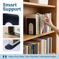 thumbnail image 2 of REGALWOVEN Metal Bookends, Book Ends for Shelves, Reinforced Iron Book Stopper for Heavy Books & Office, 2Pcs Bright Black 5"L x 5.8"W x 6.7"H, 2 of 5