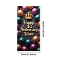 thumbnail image 3 of LUUFILx 1st Anniversary Banner with Crown Background Party Backdrop Name Customizable Decorations for Happy Birthday Event Supplies Photography Props, 3 of 8