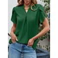 thumbnail image 5 of Chase Secret Blouses for Women Dressy Casual Summer V Neck Short Petal Sleeve Chiffon Shirt Tops, 5 of 9