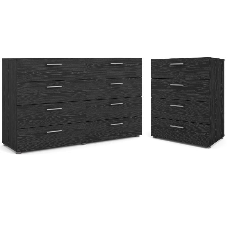 Home Square 2 Piece Bedroom Set with Dresser and Chest in Black