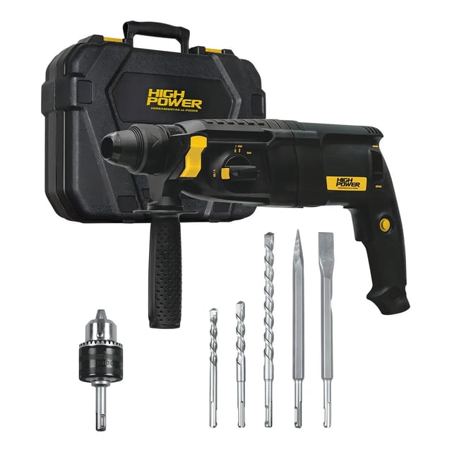 Rotomartillo SDS Plus 800W VVR 0-900 RPM 50 Hz Con Brocas Y Estuche Plástico MR-3100 High Power