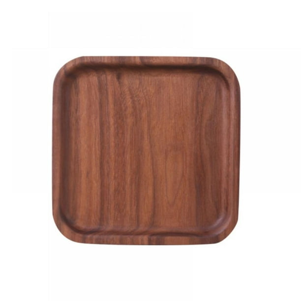Rustic Walnut Wooden Tray Solid Wood Serving Tray Square Rectangle