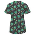 thumbnail image 2 of Green Town Scrubs for Women V-Neck Scrub Top - Print Tops, 3 Pockets, Easy Care Uniforms, 2 of 6