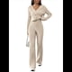 thumbnail image 2 of Conjunto de Pijama de Punto para Mujer, Cuello en V, 2 Piezas, Conjunto Informal A Juego, Suéter de Larga, Blusa y Pantalones. Albaricoque M, 2 of 10