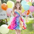 thumbnail image 2 of Drtj Tutu Dress for Girls Birthday Dress Princess Sparkly Sequin Tulle Toddler Fairy for Fancy Party Outfit,sized 4T, color Multicolor, 2 of 6