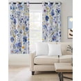 thumbnail image 2 of Spring Floral Blackout Curtains for Bedroom Living Room Darkening Curtains 63 Inches Long Blue Flowers Farm Pastoral Wildflowers Window Curtain 2 Panels Set Window Treatment Grommet Drapes 52"x63", 2 of 9