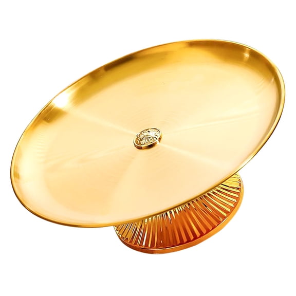 Amosfun Golden Stainless Steel Dessert Display Stand for Cakes, Pastries, Bakery Items - Commercial Grade, 1 Set