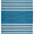 thumbnail image 2 of SAFAVIEH Montauk Jobeth Striped Soft Braided Cotton Area Rug, Blue/Grey, 6' x 6' Square, 2 of 5