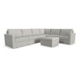 thumbnail image 4 of Flexsteel Flex 6-Seat Fabric Sectional with Arm & Storage Ottoman in Taupe, 4 of 5