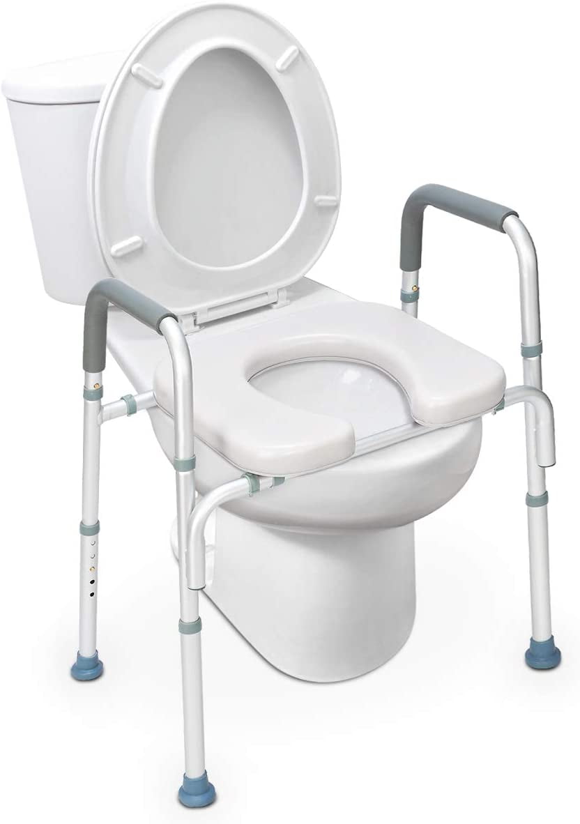 Elongated Toilet Seat Riser For Medical Disabled Handicap Portable Round White 