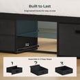thumbnail image 3 of Queen Size Black Metal Platform Bed Frame with 6 Storage Drawers, Steel Slat Support, Under-Bed Storage, No Box Spring Needed, 3 of 8