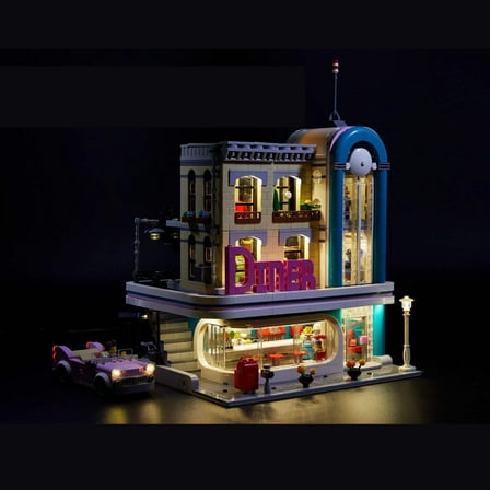 Brick Loot LED Lighting Kit for LEGO Downtown Diner 10260 (LEGO set not included)