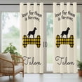 thumbnail image 3 of 1 Panel Outdoor Curtains for Patio Waterproof 54"x95" Yellow Black Buffalo Checkered Weatherproof Privacy Outsides Curtains, Bones Cute Dogs Pets Grommet Thermal Drapes for Cabana Porch Pergola, 3 of 8