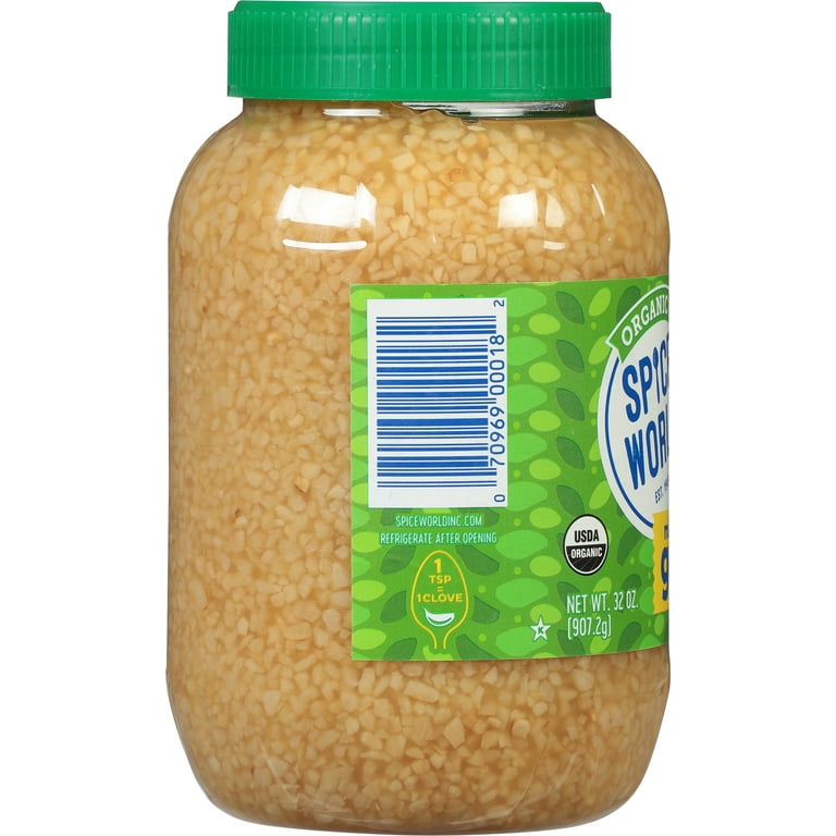 Spice World, ORGANIC MINCED GARLIC - LARGE Container - 32 OZ