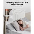 thumbnail image 5 of KFFKFF King Size Bed Wedge Pillow for Headboard, 76"x10"x6" Gap Filler, Fits 0-7" Mattress Gaps, Foam Support Pillow with Side Pocket, Backrest Cushion, Gray, 5 of 9