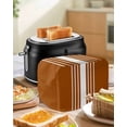thumbnail image 4 of Burnt Orange White Stripe Toaster Cover 2 Slice, Small Kitchen Appliance Covers, Modern Rustic Vertical Striped Toaster Oven Cover with Loop, Bread Machine Cover Polyester Dust Cover Protection, 4 of 4