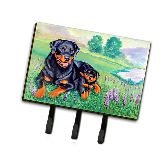 Carolines Treasures 7141TH68 Rottweiler Leash or Key Holder Triple multicolor