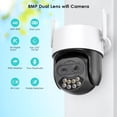 thumbnail image 2 of Cámara IP de videovigilancia CCTV, lente Dual 4K, 8MP, 2,8 + 12mm, PTZ, WiFi, Zoom Digital 8X, visión nocturna a Color, detección humana, 2 of 3
