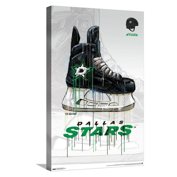 NHL Dallas Stars - Drip Skate 21 Canvas Wall Poster, 14.725" x 22.375"
