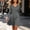 Dark Gray, variant on Sentmoon Boho Maxi Dress Solid Color Long Sleeve V-Neck Womens Cocktail Dress Flowy Elastic Waist Relaxed Fit Womens Dresses for Wedding Guest