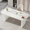 thumbnail image 5 of Tribesigns 63'' Computer Desk, Simple Rectangular Writing Table for Home Office Study Room Bedroom (White), 5 of 5