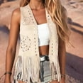 thumbnail image 2 of Lixiuxyad Winter Outerwear Ladies' Fashionable Fringed Vest Retro Vest And Sleeveless Jacket Beige, 2 of 5